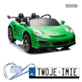 Zielone Auto S322 na akumulator - 4x45W, 24V/7Ah, ekoskóra, EVA, LED, Bluetooth, pilot - [22725]