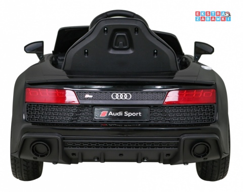 Czarne Audi R8 LIFT na akumulator - 2x35W, 12V/7Ah, ekoskóra, EVA, MP3, LED, pilot - [A300]