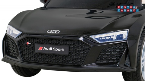 Czarne Audi R8 LIFT na akumulator - 2x35W, 12V/7Ah, ekoskóra, EVA, MP3, LED, pilot - [A300]