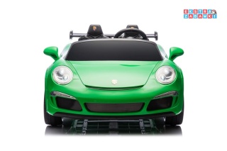 Zielone Auto S322 na akumulator - 4x45W, 24V/7Ah, ekoskóra, EVA, LED, Bluetooth, pilot - [22725]