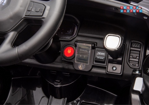 Czarny Policyjny Dodge Ram ZB618P na akumulator - 4x45W, 12V/10Ah, EVA, LED, ekoskóra, Bluetooth, pilot - [20907]