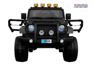 Czarne Auto WXE-1688 Strong na akumulator - 4x90W, 24V/7Ah, Ekoskóra, Koła EVA, LED, MP3, USB - [19530]