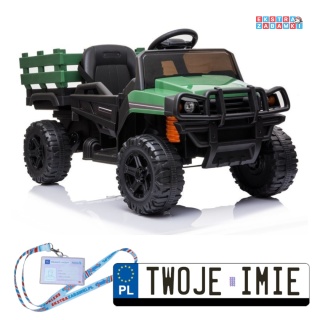 Zielone Auto BDM0926 na akumulator - 2x45W, 12V/7Ah, EVA, ekoskóra, LED, pilot - [4172]