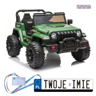 Zielone Auto CH9956 na akumulator - 2x45W, 12V/10Ah, EVA, ekoskóra, Bluetooth, LED, pilot - [7504]