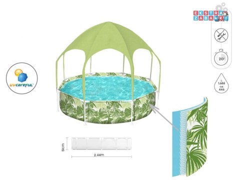 Bestway basen stelażowy z daszkiem 244x51 cm 56432