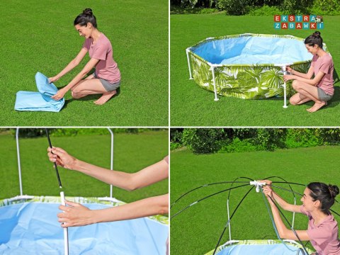 Bestway basen stelażowy z daszkiem 244x51 cm 56432