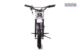 Biały Motor Cross A9901 na akumulator - 1x350W, 36V/9Ah, zawieszenie hydrauliczne, opony pompowane, ekoskóra - [20235]