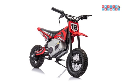 Czerwony Motor Cross A9901 na akumulator - 1x350W, 36V/9Ah, zawieszenie hydrauliczne, opony pompowane, ekoskóra - [20232]