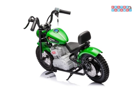 Zielony Motor A9902 na akumulator - 1x350W, 36V/9Ah, pompowane opony, hamulec tarczowy, ekoskóra, kluczyki, LED - [19928]