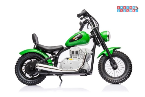 Zielony Motor A9902 na akumulator - 1x350W, 36V/9Ah, pompowane opony, hamulec tarczowy, ekoskóra, kluczyki, LED - [19928]