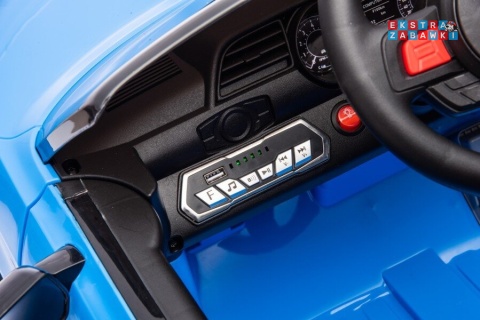 Niebieski Ford Mustang GT500 Shelby na akumulator - 2x35W, 12V/7Ah, EVA, LED, ekoskóra, Bluetooth, pilot - [19528]