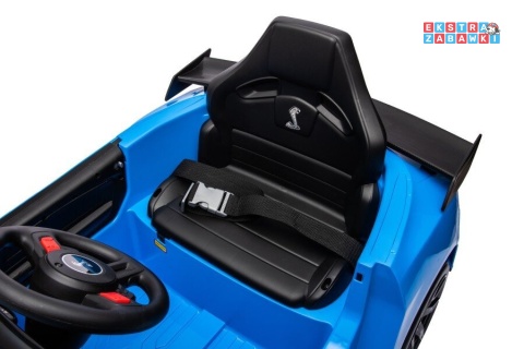 Niebieski Ford Mustang GT500 Shelby na akumulator - 2x35W, 12V/7Ah, EVA, LED, ekoskóra, Bluetooth, pilot - [19528]