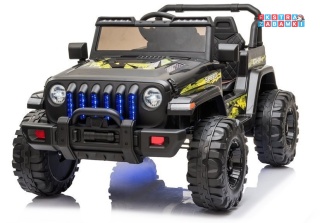 Czarne Auto CH9956 na akumulator - 2x45W, 12V/10Ah, EVA, ekoskóra, Bluetooth, LED, pilot - [7505]