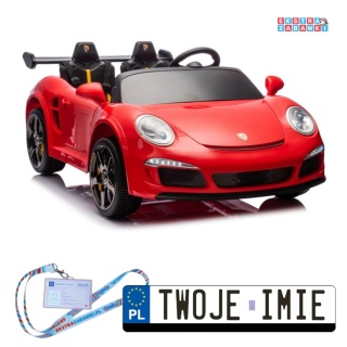 Czerwone Auto S322 na akumulator - 4x45W, 24V/7Ah, ekoskóra, EVA, LED, Bluetooth, pilot - [22727]