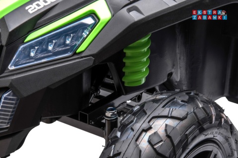 Zielony STRONG A032 buggy na akumulator - zielony, 1x180W, 24V/14Ah, silnik bezszczotkowy, pompowane koła, ekoskóra [9008]