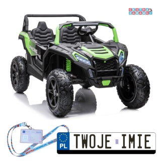 Zielony STRONG A032 buggy na akumulator - zielony, 1x180W, 24V/14Ah, silnik bezszczotkowy, pompowane koła, ekoskóra [9008]