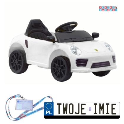[15132] Auto WMT-666 na akumulator 2x45W 12V/4.5Ah otwierane drzwi pasy LED panel muzyczny pilot - biały