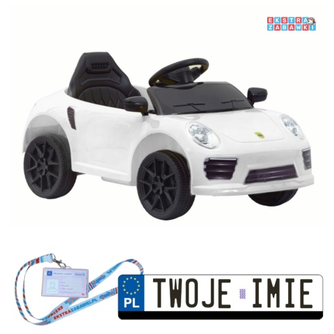 [15132] Auto WMT-666 na akumulator 2x45W 12V/4.5Ah otwierane drzwi pasy LED panel muzyczny pilot - biały