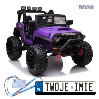 Fioletowy Terenowy JC666 na akumulator - 2x200W, 24V/7Ah, EVA, LED, ekoskóra, Bluetooth, pilot - [7488]
