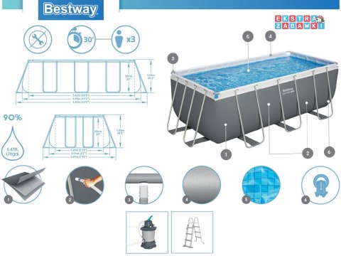 Bestway Basen STELAŻOWY 404x201x100cm 10w1 56442