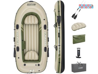 Bestway Dmuchany 3osob Ponton + wiosła 294 x 137cm Voyager X3 Raft 65164