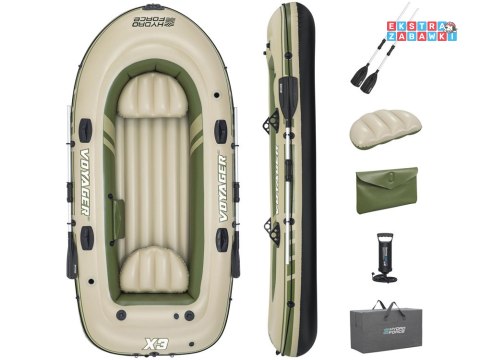 Bestway Dmuchany 3osob Ponton + wiosła 294 x 137cm Voyager X3 Raft 65164