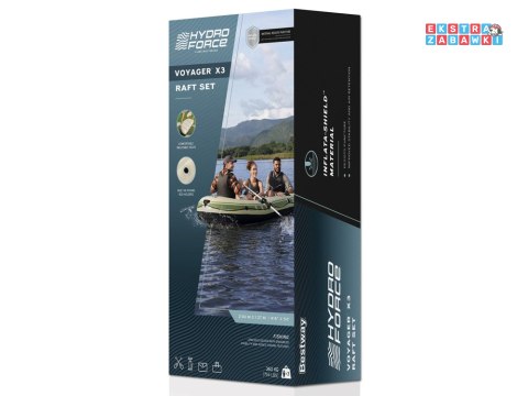 Bestway Dmuchany 3osob Ponton + wiosła 294 x 137cm Voyager X3 Raft 65164