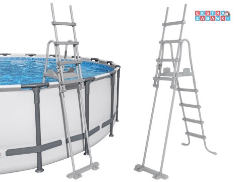 Bestway Drabinka do basenu 132cm - bezpieczna antypoślizgowa metalowa 58332