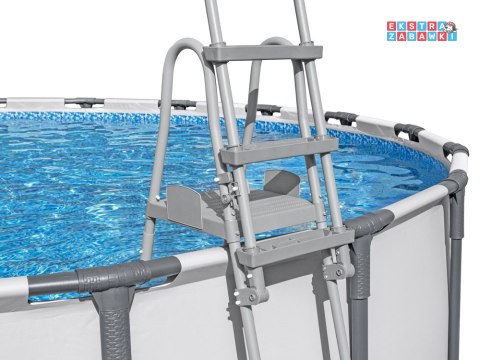 Bestway Drabinka do basenu 132cm - bezpieczna antypoślizgowa metalowa 58332