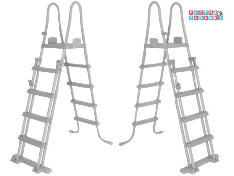 Bestway Drabinka do basenu 132cm - bezpieczna antypoślizgowa metalowa 58332
