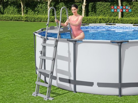 Bestway Drabinka do basenu 132cm - bezpieczna antypoślizgowa metalowa 58332