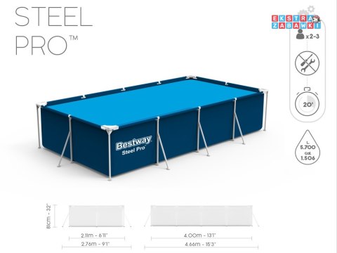 Bestway basen stelażowy 400 x 211 cm 8w1 56424