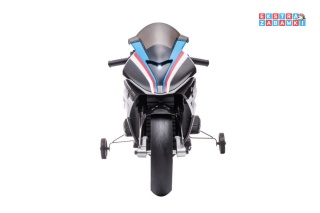 Biały Motor BMW HP4 Race JT5001 na akumulator - 2x45W, 12V/7Ah, EVA, LED, ekoskóra, panel muzyczny - [10563]