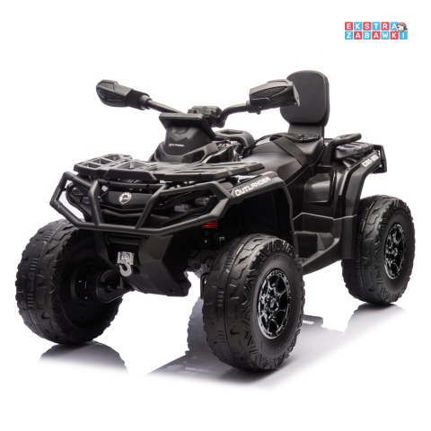 Czarny Quad DK-CA005 Can Am Outlander na akumulator - 4x200W, 24V/7Ah, EVA, LED, ekoskóra, Bluetooth [25027]