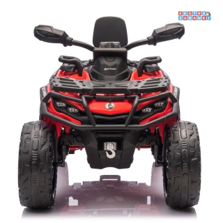 Czerwony Quad DK-CA005 Can Am Outlander na akumulator - 4x200W, 24V/7Ah, EVA, LED, ekoskóra, Bluetooth [25025]
