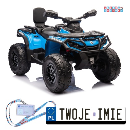 Niebieski Quad DK-CA005 Can Am Outlander na akumulator - 4x200W, 24V/7Ah, EVA, LED, ekoskóra, Bluetooth [25023]