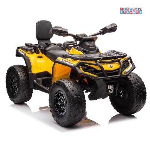 Żółty Quad DK-CA005 Can Am Outlander na akumulator - 4x200W, 24V/7Ah, EVA, LED, ekoskóra, Bluetooth [25026]