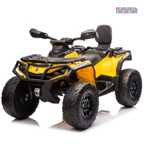 Żółty Quad DK-CA005 Can Am Outlander na akumulator - 4x200W, 24V/7Ah, EVA, LED, ekoskóra, Bluetooth [25026]