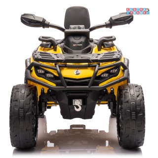 Żółty Quad DK-CA005 Can Am Outlander na akumulator - 4x200W, 24V/7Ah, EVA, LED, ekoskóra, Bluetooth [25026]