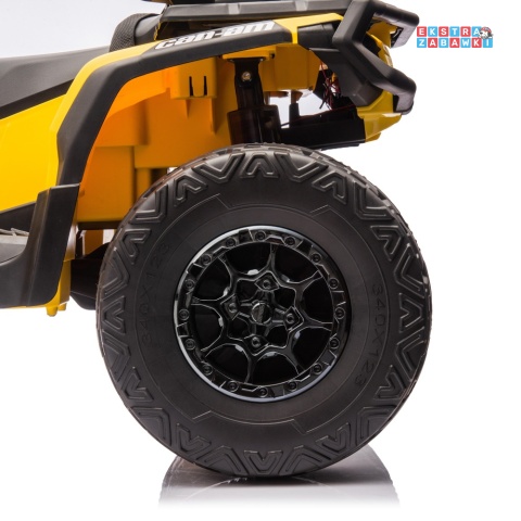 Żółty Quad DK-CA005 Can Am Outlander na akumulator - 4x200W, 24V/7Ah, EVA, LED, ekoskóra, Bluetooth [25026]