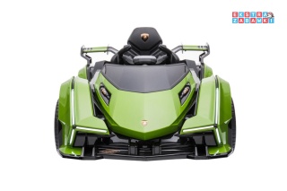 Zielone Lamborghini GT HL528 na akumulator - 4x45W, 12V/7Ah, EVA, LED, ekoskóra, panel audio, pilot - [9572]