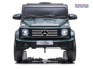 Zielony Mercedes G500 na akumulator - 2x45W, 12V/4.5Ah, EVA, LED, ekoskóra, pilot - [7911]