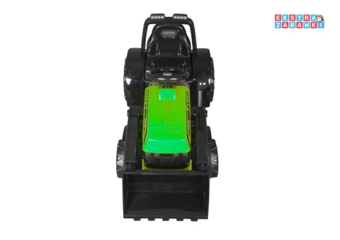 Traktor ZP1001B z łyżką na akumulator - zielony, 1x45W, klakson, LED, panel muzyczny, pilot [15140]