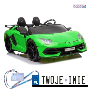 [8284] Lamborghini Aventador SX2028 z funkcją Driftu na akumulator 2x200W 24V/7Ah EVA LED panel dźwiękowy pilot - zielony