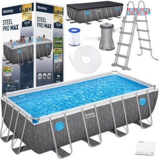 Bestway Basen stelażowy Splashview 488x244x122cm szary rattan 10w1 561MB
