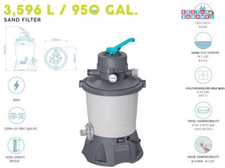 Bestway Pompa piaskowa do basenu 3596 l/h na kulki filtracyjne 58515