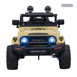Beżowy Toyota FJ Cruiser na akumulator - 4x4, 2x15W, 2x30W, 12V/7Ah, koła EVA, pilot, LED - [JJ2099]
