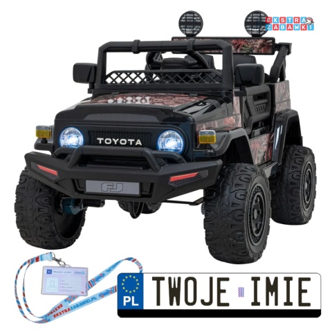 [JJ2099] Toyota FJ Cruiser na akumulator 4x4 (2x15W 2x30W) 12V/7Ah koła EVA pilot LED - czarny / moro