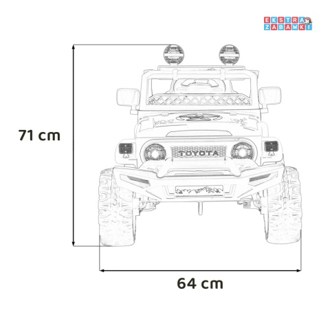[JJ2099] Toyota FJ Cruiser na akumulator 4x4 (2x15W 2x30W) 12V/7Ah koła EVA pilot LED - czarny / moro