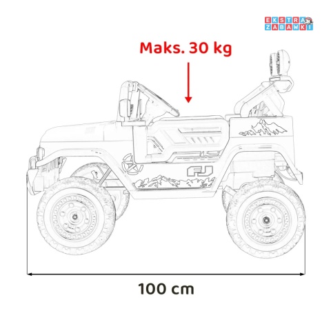 [JJ2099] Toyota FJ Cruiser na akumulator 4x4 (2x15W 2x30W) 12V/7Ah koła EVA pilot LED - czarny / moro